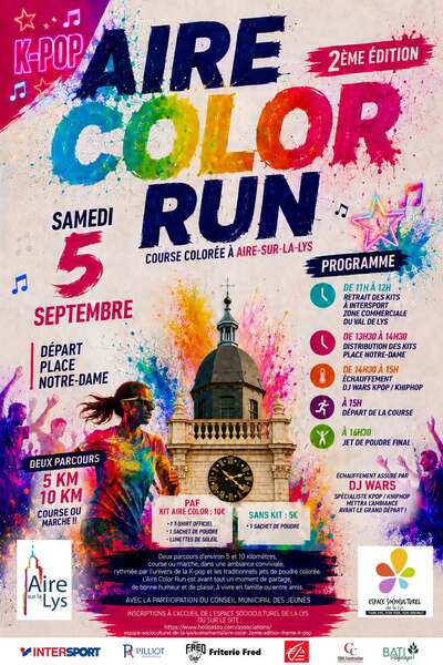 Deuxième édition de la marche colorée de la ville d'Aire sur la Lys