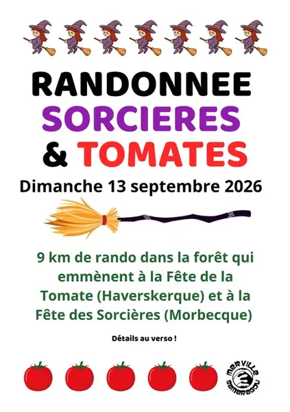 Une randonnée pour vous rendre de la fête des sorcières de Morbecque à la fête de la tomate le dimanche 13 septembre