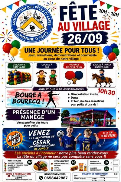 Fête au village ce samedi 26 septembre à Ames