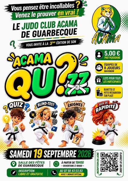 Acama quizz ce samedi 19 septembre à Guarbecque