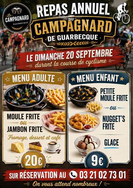 Le café Le Campagnard de Guarbecque vous invite à sa journée moules frites