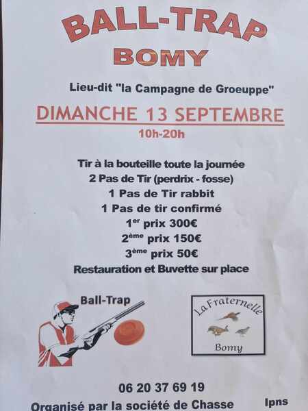 Un ball trap ce dimanche 13 septembre à Bomy