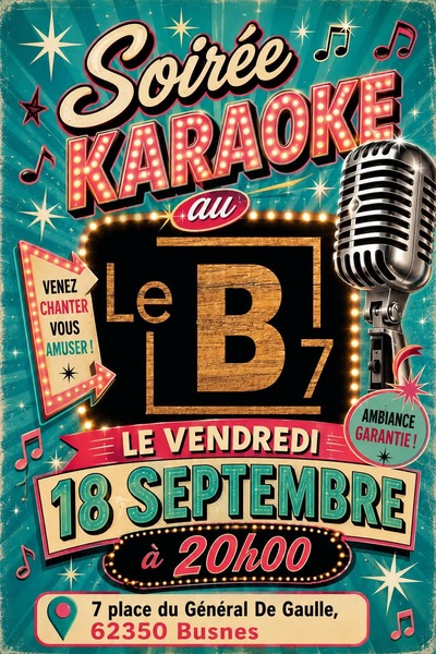 Soirée karaoké ce vendredi 18 septembre au bar du B7 de Busnes