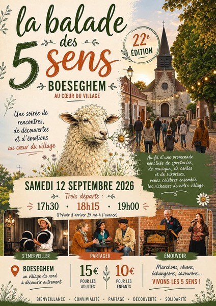 La balade des 5 sens ce samedi 12 septembre à Boeseghem