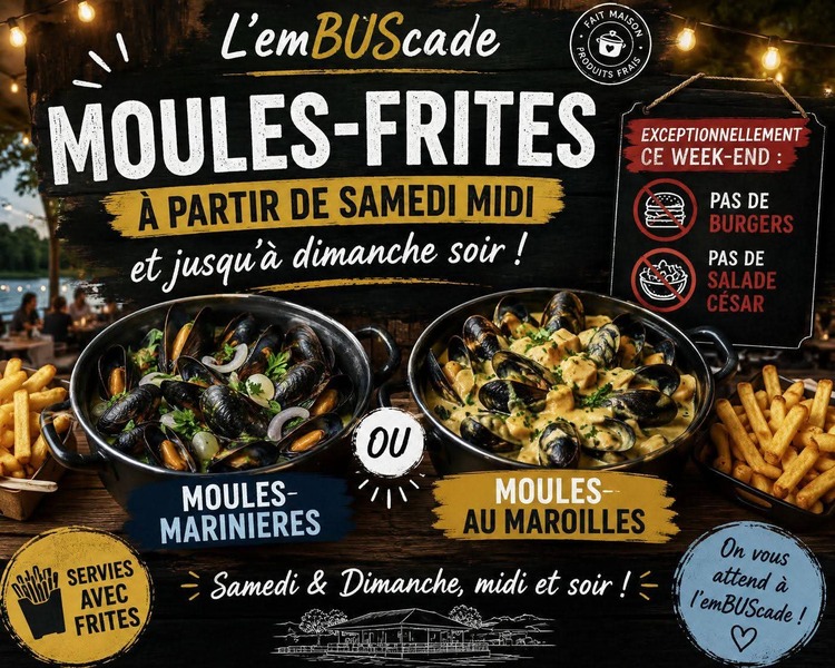 Moules frites à la guinguette de Guarbecque ce week-end