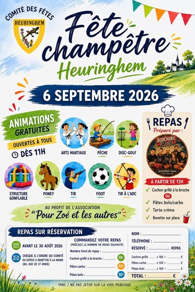 Fête champêtre ce dimanche 6 septembre à Heuringhem