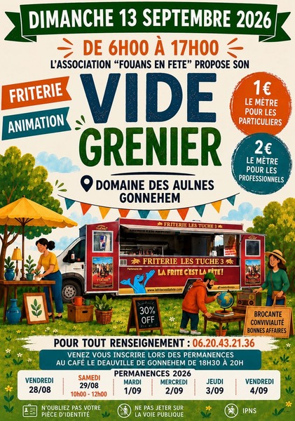 Un vide grenier ce dimanche 13 septembre à Gonnehem