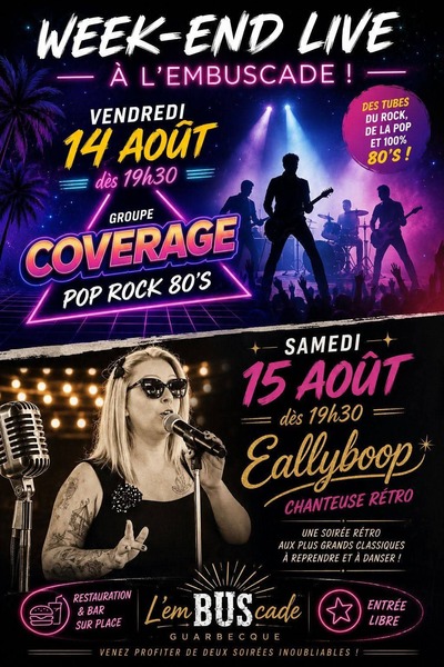 Deux concerts à la guinguette de Guarbecque ces vendredi 14 aout et samedi 15 aout