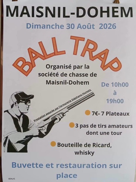 Ball trap ce dimanche 30 aout à Maisnil Dohem