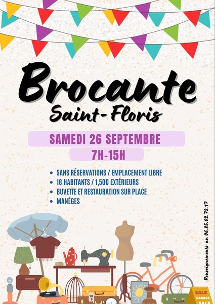Brocante à Saint Floris ce samedi 26 septembre