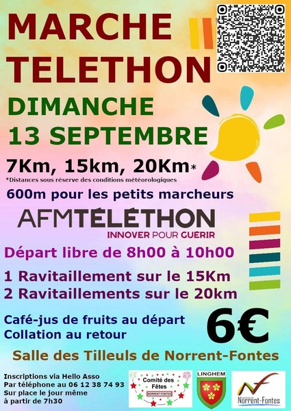 Une marche solidaire en vers le téléthon au départ de Norrent Fontes