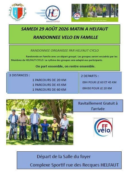 Des randonnées en vélo en famille ce samedi 29 aout à Helfait