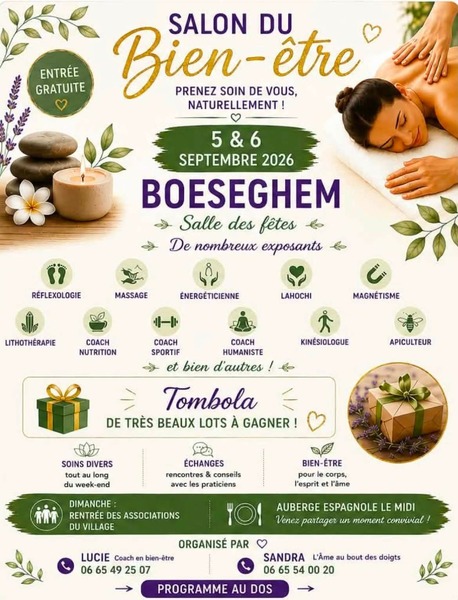 Un salon du bien être sur deux jours ces samedi 5 et dimanche 6 septembre à Boeseghem