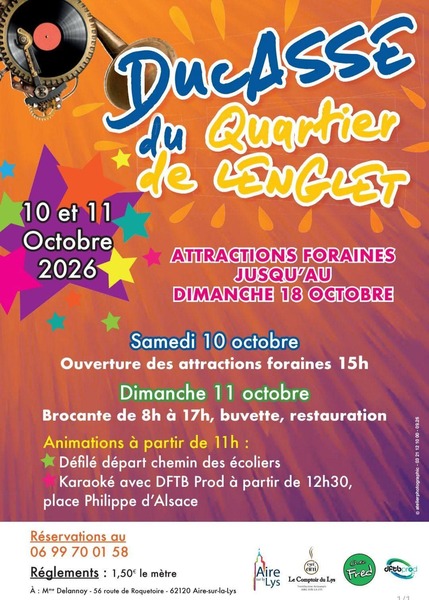 La ducasse du quartier de Lenglet, c'est ce samedi 10 au 19 octobre à Aire sur la Lys
