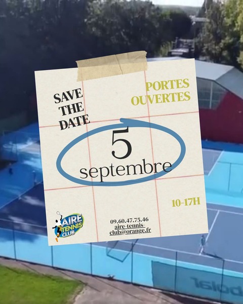 Portes ouvertes du club de tennis de la ville d'Aire sur la Lys ce samedi 5 septembre