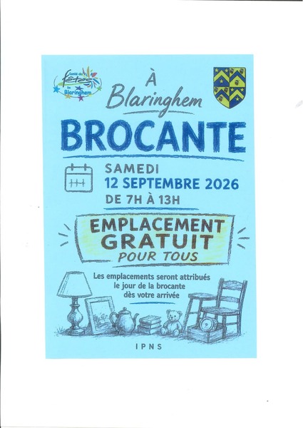La brocante du comité des fêtes de Blaringhem ce samedi 12 septembre