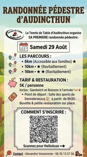 Les randonnées pédestres d'Audincthun ce samedi 29 aout