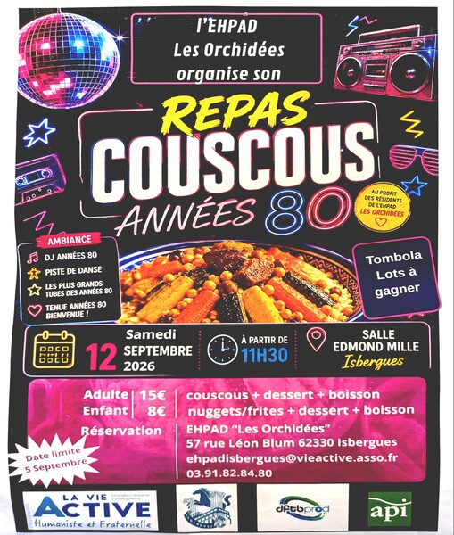 Un repas couscous ce samedi 12 septembre à Isbergues