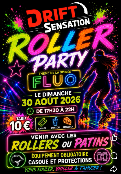 Soirée roller party chez drift sensation à Aire sur la Lys