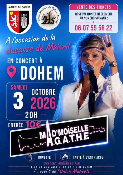 Mademoiselle Agathe en concert à Dohem ce samedi 3 octobre