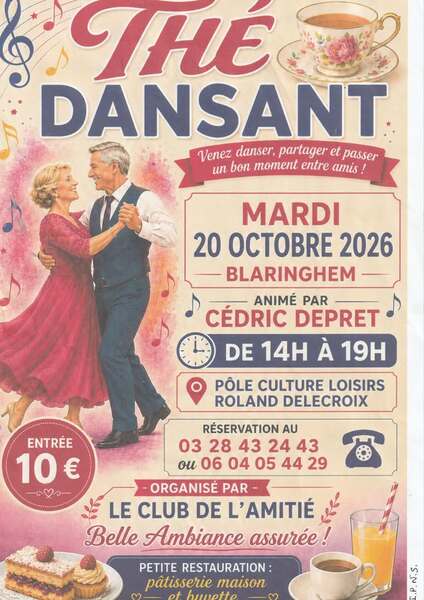 Un thé dansant sera organisé ce mardi 20 octobre à Blaringhem