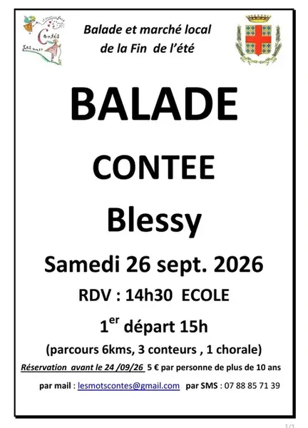 Balade contéé ce samedi 26 septembre au départ de Blessy