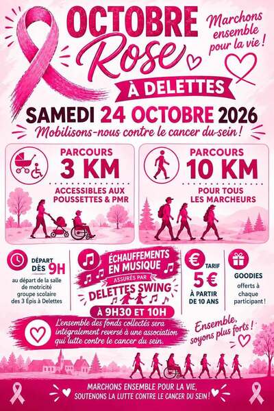 Deux randonnées pour octobre rose à Delettes ce samedi 24 octobre