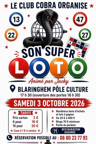 Un super loto sera organisé ce samedi 3 octobre à Balringhem