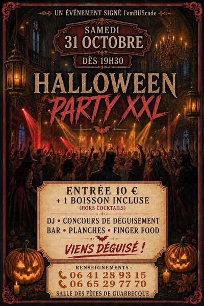 Soirée halloween XXl ce samedi 31 octobre à Guarbecque