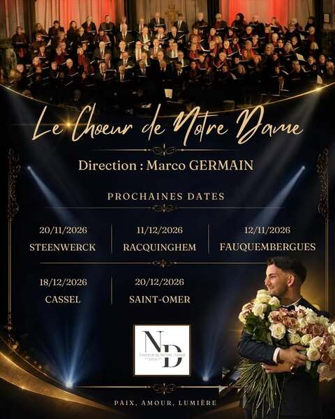 La chorale Le Choeur De Notre Dame proposera 5 concerts jusque décembre