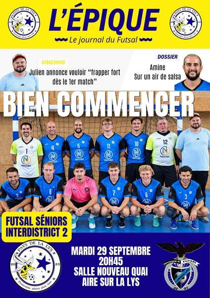 Un match de futsal ce mardi 29 septembre à Aire sur la Lys