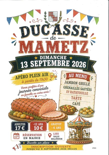 La ducasse du village de Mametz ces 12 et 13 septembre
