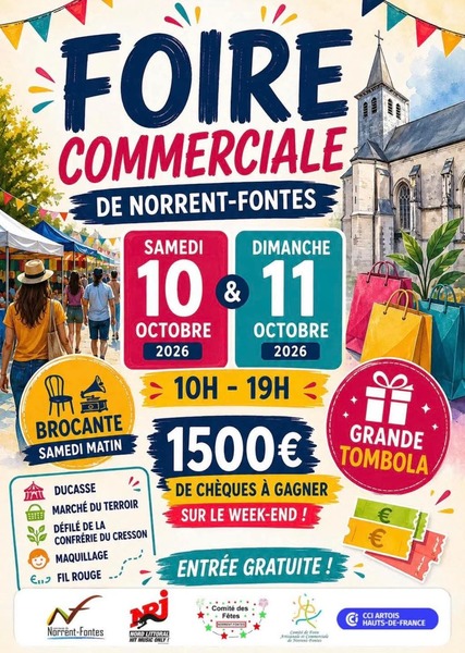 Foire commerciale de Norrent Fontes ces samedi 10 et dimanche 11 octobre