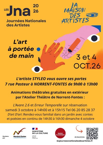 Les journées nationales des artistes ces 3 et 4 octobre à Norrent Fontes