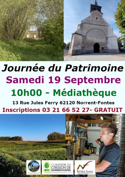 Journée du patrimoine ce samedi 19 septembre à Norrent fontes, une balade sera organisée