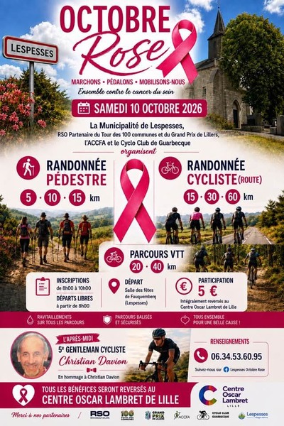 Octobre rose à Lespesses ce samedi 10 octobre