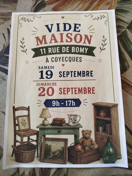 Un vide maison sera organisé ces samedi 19 et dimanche 20 septembre à Coyecques