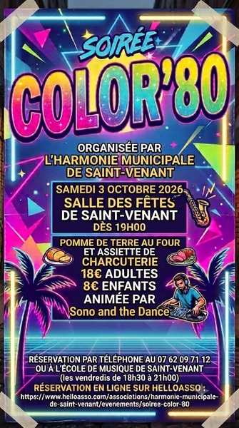 Une soirée color'80 sera organisé ce samedi 3 octobre à Saint-Venant