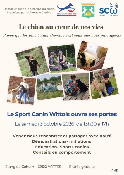 Le sport canin wittois vous ouvre ses portes ce samedi 3 octobre à Wittes