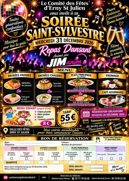 Soirée de la Saint Sylvestre à Erny Saint Julien