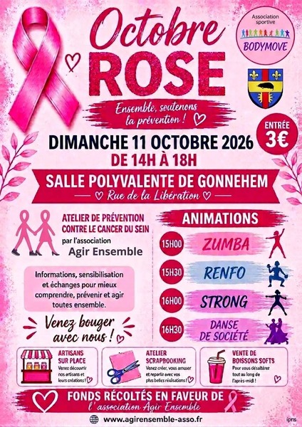 Du sport pour octobre rose avec Bodymove en faveur de l'association Agir ensemble de Saint Venant