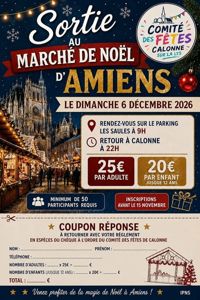 Une sortie au marché de Noel de la commune d'Amiens ce dimanche 6 décembre