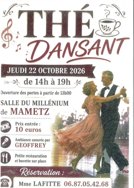 Un thé dansant sera organisé ce jeudi 22 octobre à Mametz