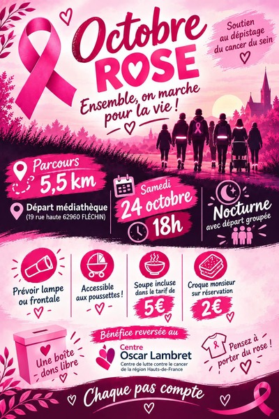 Une randonnée en rose pour octobre rose à Fléchin ce samedi 24 octobre