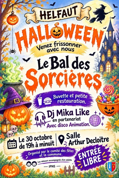 Le bal des sorcières ce vendredi 30 octobre à Helfaut