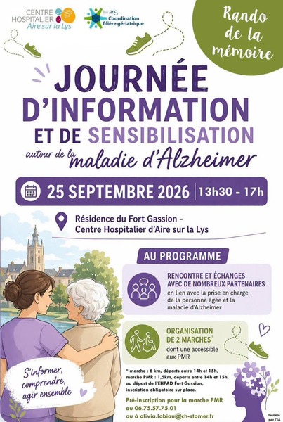 Journée d'information et de sensibilisation de la maladie d'Alzheimer à Aire sur la Lys ce 25 septembre