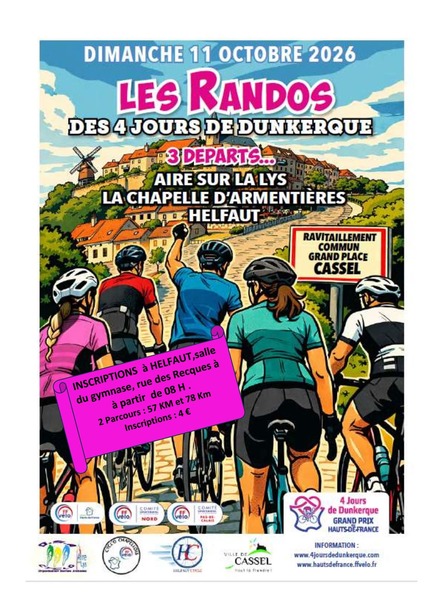 Les randos des 4 jours de Dunkerque depuis Helfaut ce dimanche 11 octobre