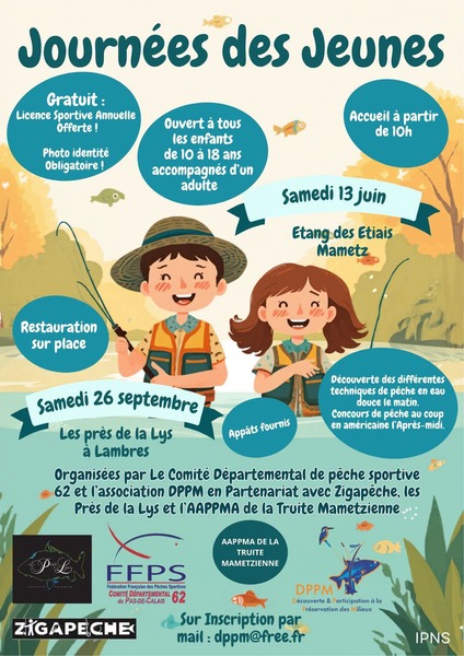Journées des jeunes à la pêche ce samedi 26 septembre