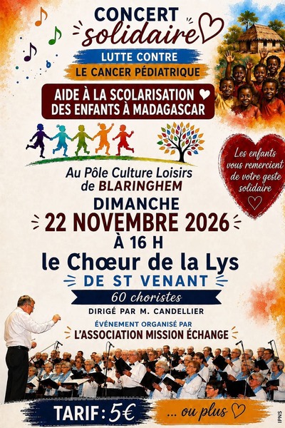 Repas solidaire ce dimanche 22 novembre à Blaringhem