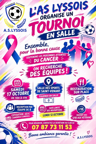Tournoi de football en salle ce samedi 17 octobre à Saint Venant